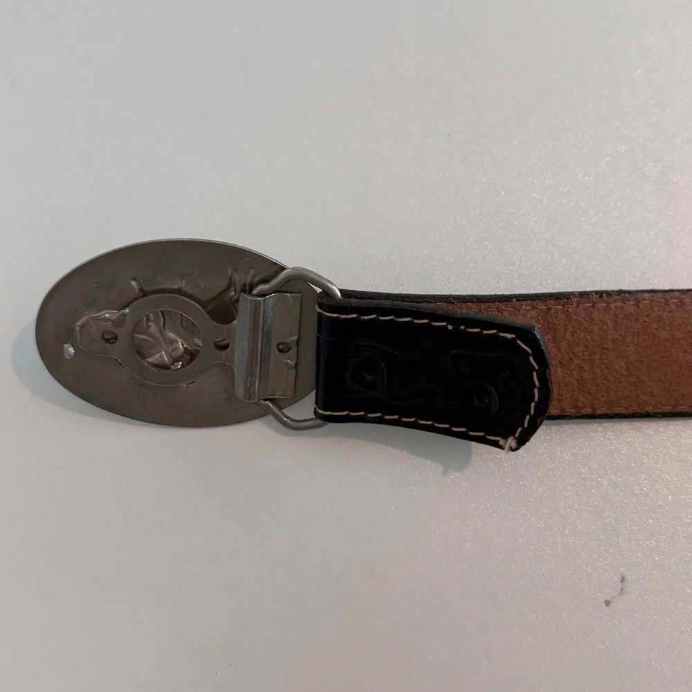 Vintage Black Western Leather Belt Kids